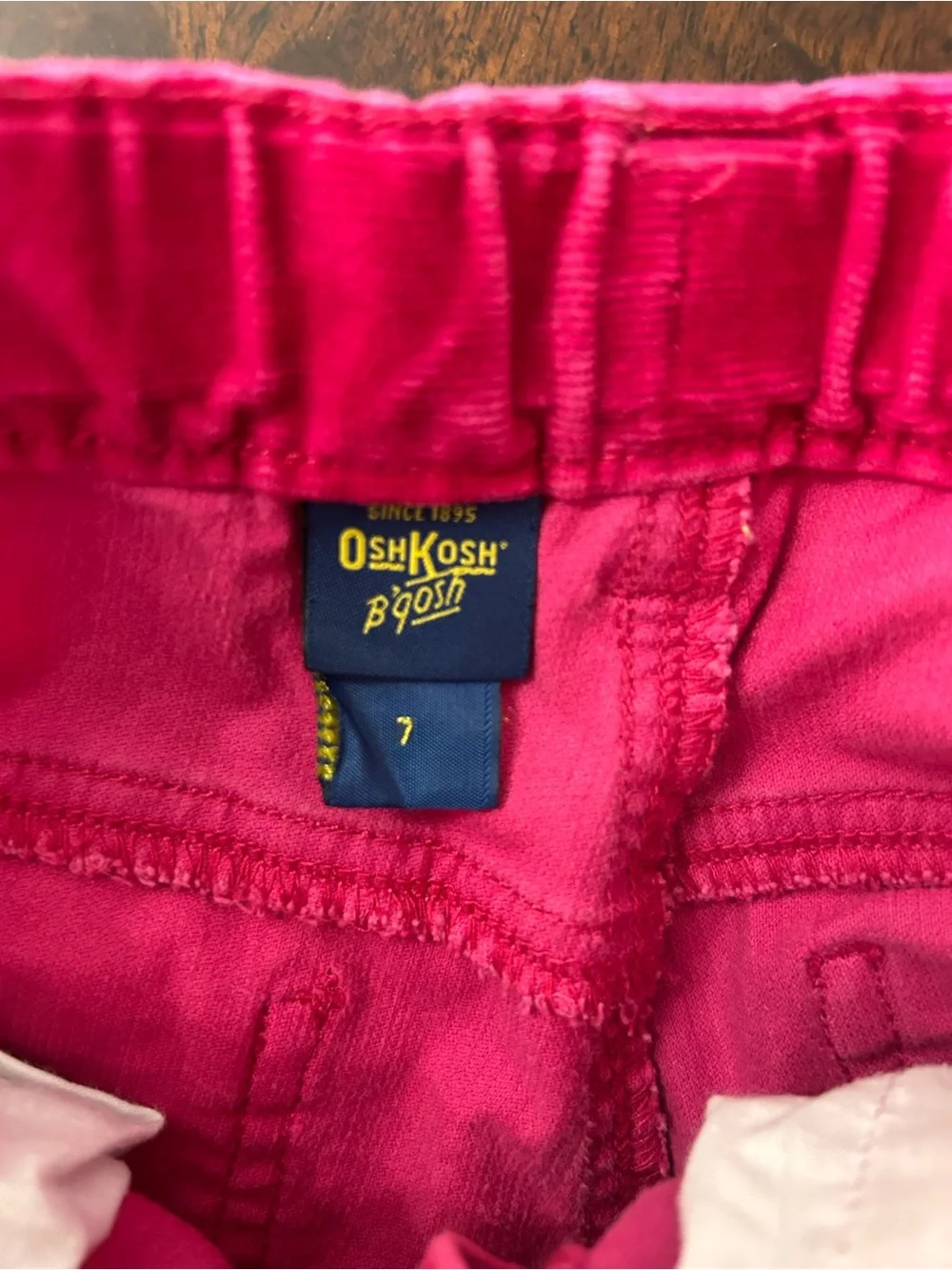 vintage OshKosh B'gosh fuchsia/bright pink corduroy flare embroidered pants 7